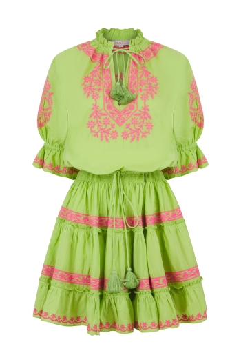 Amar Lime-Neon Pink Dress