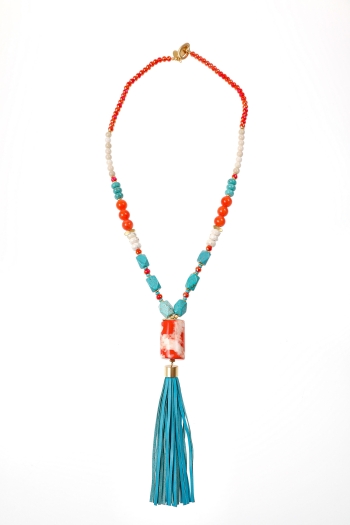 Aruba Blue Tassel Necklace