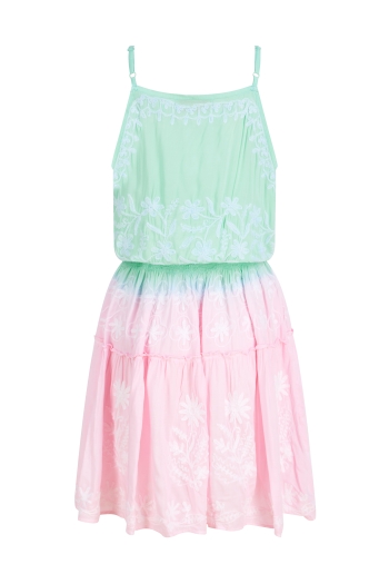 Chloe Mini Dress Aqua-Pink Ombre