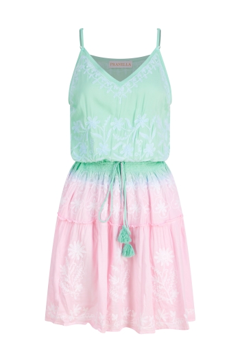 Chloe Mini Dress Aqua-Pink Ombre