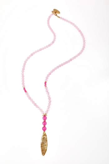 Clarissa Pink Oval Necklace
