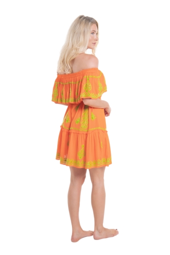 Fiona Dress Tangerine-Lime