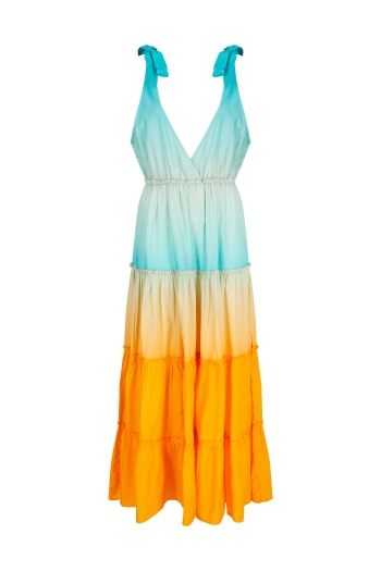 Jinka Maxi Dress Aqua-Orange Ombre