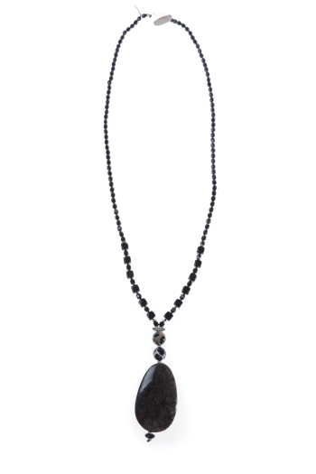 Jett Black Stone Necklace