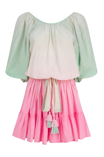 Mulan Mini Dress Mint-Pink Ombre