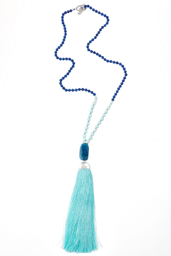 Pacific Blue Tassel Necklace