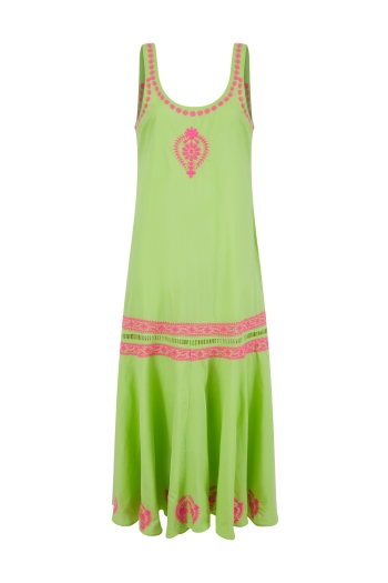 Roma Lime-Neon Pink Dress