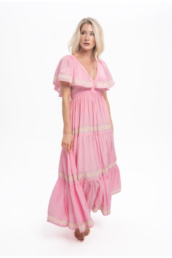 Tilly Maxi Dress Pink-Pistachio