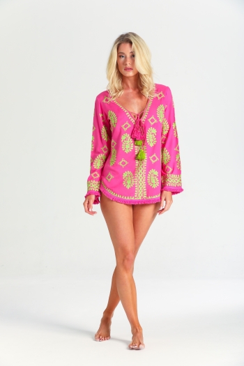 Gypsy Top Neon Pink-Lime
